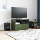  TV-benk olivengrønn 67x39x44 cm stål