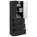 vidaXL Skapsett 2 pcs Svart 66 x 34,5 x 87 cm Konstruert tre