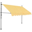 vidaXL Manuell uttrekkbar markise med LED 300 cm hvit og oransje