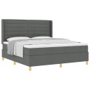  Box Spring Seng med Madrass Mørk Grå 180x200 cm Stoff