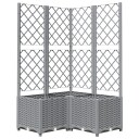 vidaXL Plantekasse med espalier lysegrå 80x80x136 cm PP