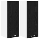  Hengende skap Riga 2 pcs Svart eik og hvit 30 x 31 x 80 cm