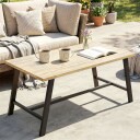 Utendørs salongbord – metall trelignende topp 100x55 cm