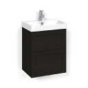 Macro Design Crown Servantskap 2 Skuff- med Light 70 Servant Svart eik / 45cm Shape