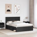  Sengestamme med hodegjerde Svart 150 x 200 cm Massiv furu