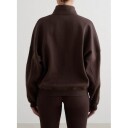 Aim'n - Collegegenser Varsity Sweat Half Zip - Brun