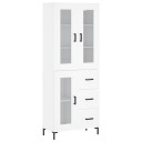 vidaXL Highboard hvit 69,5x34x180 cm konstruert tre 8720845480158