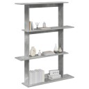 vidaXL Vegghylle Betonggrå 100 x 20 x 126 cm Konstruert tre