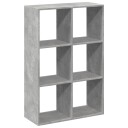 Romdeler bokhylle betonggrå 69,5x29x103,5 cm konstruert tre