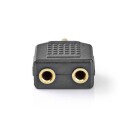 Nedis Minijack Lydsplitt 2x3,5mm Hunn til 3,5mm Hann - Gullbelagt