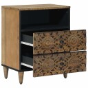  Sengekabinett med skuff Brun 50 x 33 x 60 cm Massiv mango tre