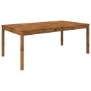 vidaXL Hage middagsbord Naturlig 196 x 100,5 x 75 cm Solid akasietre