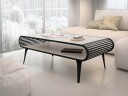 Salvaris Sofabord 120 cm - Svart med beige bordplate