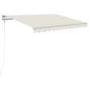 vidaXL Automatisk uttrekkbar markise 300x250 cm kremhvit