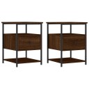 vidaXL Nattbord 2 stk brun eik 40x42x56 cm konstruert tre