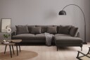 Menard 4 seters Høyrevendt Dyp L formet Sjeselongsofa i Manchester   Mørk grå