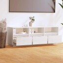 vidaXL TV-benk hvit 140x37x50 cm heltre furu