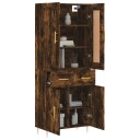 vidaXL Highboard røkt eik 69,5x34x180 cm konstruert tre 8720845492922