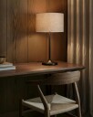 Soft Bordlampe Metallisk Bronse / Linen Natural