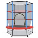 Ø140cm hagetrampolin med sikkerhetsnett trampoline kan holde opptil 135 kg for barn fra 3 år og over marineblå