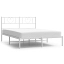  Sengeramme i metall med hodegavl hvit 135x190 cm