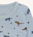 Hust & Claire Dino Ull- og Bambus Body Baby Blue Str. 86