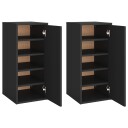 vidaXL Skoskap svart 2 stk 32x35x70 cm sponplate