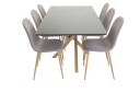 Venture Design Piazza & Polar spisegruppe Svart/grå 6 st stoler & bord 180 x 90 cm