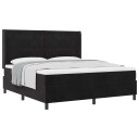  Box Spring Seng med Madrass Svart 180x200 cm Fløyel