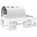  Sengestamme med tunnel med hylle 3 pcs Hvit Konstruert tre
