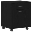  Rulleskap Svart Eik 45x38x54 cm Laget av Tre