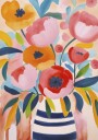 Vibrant Striped Bouquet Plakat / 50x70
