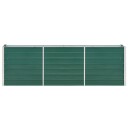 vidaXL Høybed galvanisert stål 240x40x77 cm grønn