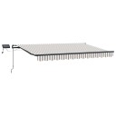 vidaXL Uttrekkbar markise Lys Grå og Hvit 400 × 350 cm