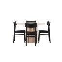 Venture Home Spisegruppe Venture Home Olivia Ø 110 cm med 4 Montros Stoler GR23071