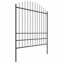 vidaXL Hagegjerde med spydtopp stål 1,75 2x5,1 m svart
