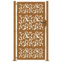 Hageport 105x205 cm oksidert stål bladdesign