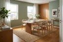 Molly spisestol i tre med stoffsete - Eik/Beige