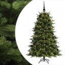 vidaXL Kunstig juletre med julekuler 210 cm 300 LED-lys Varmhvit