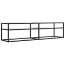  TV-benk hvit marmor 160x40x40,5 cm herdet glass
