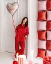 Partydeco Hjerteformet Rosegullfarget Folieballong 50x47 cm