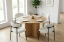 Edda spisegruppe rund 110 cm Eik med 4 Lucy spisestoler   Eik