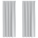  Gardiner med gardiner 2 pcs Lys grå Polyester