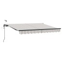 vidaXL Uttrekkbar markise Lys Grå og Hvit 400 × 350 cm Polyester