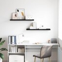 vidaXL Flytende vegghyller 2 stk svart 90x23,5x3,8 cm MDF