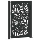 Hageport svart 105x155 cm stål bølgedesign