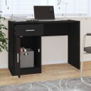 vidaXL Skrivebord skuff og skap svart 100x40x73 cm konstruert tre