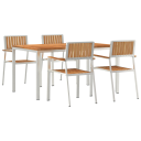  5 delt hage spisebordsett solid teak