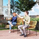 3 stk. Rotting bistrosett sittegruppe hagesett med 2 hagestoler salongbord balkongmøbelsett for hage terrasse stål gul |