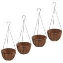  Hengende plantekasser 4 stk kokosfiber svart Ø 40x63 cm stål 319359